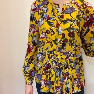 J.Crew Silk Print Top Size Small Tall